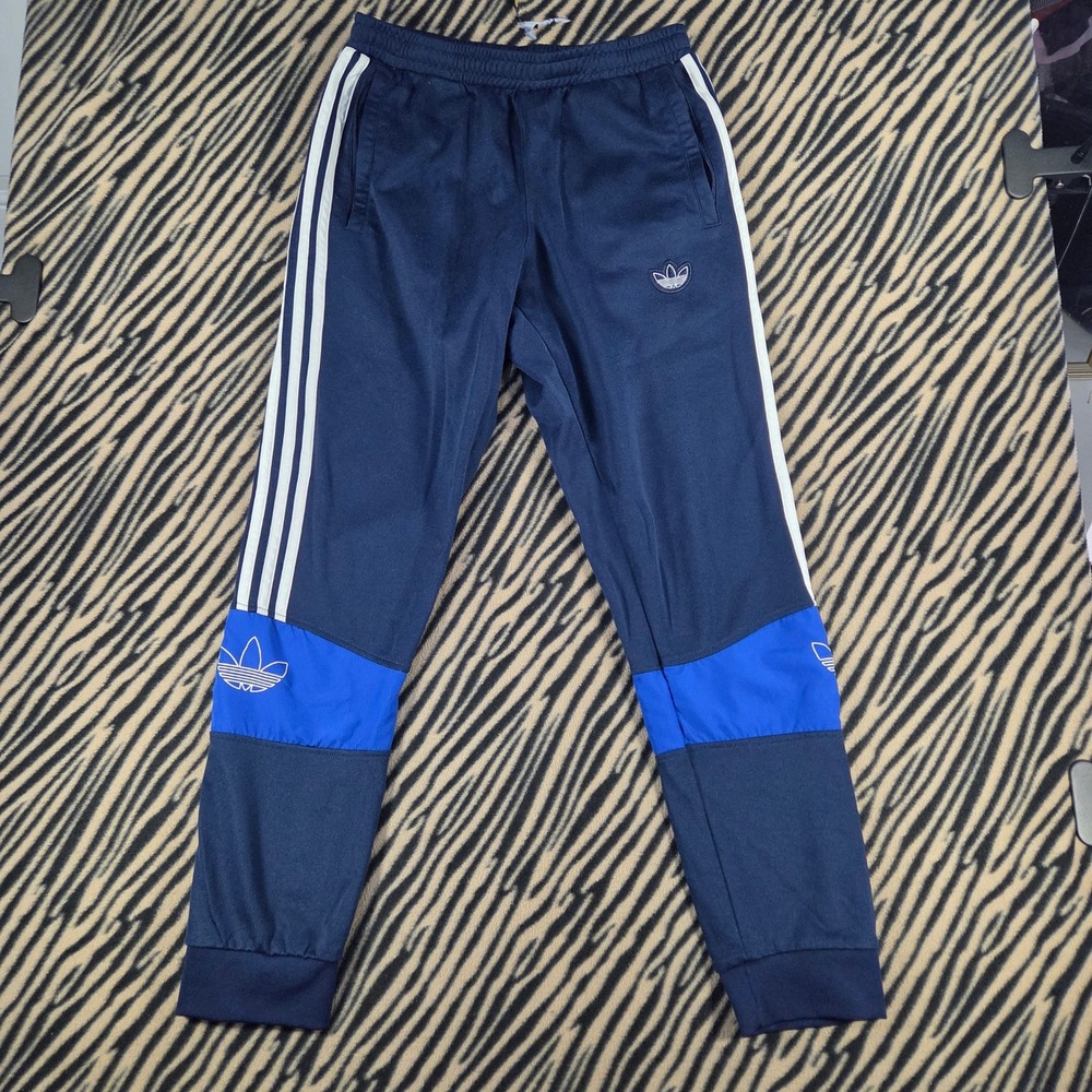 Adidas Originals Mens M Navy Royal Blue Colorblock Trefoil Track Pants Joggers